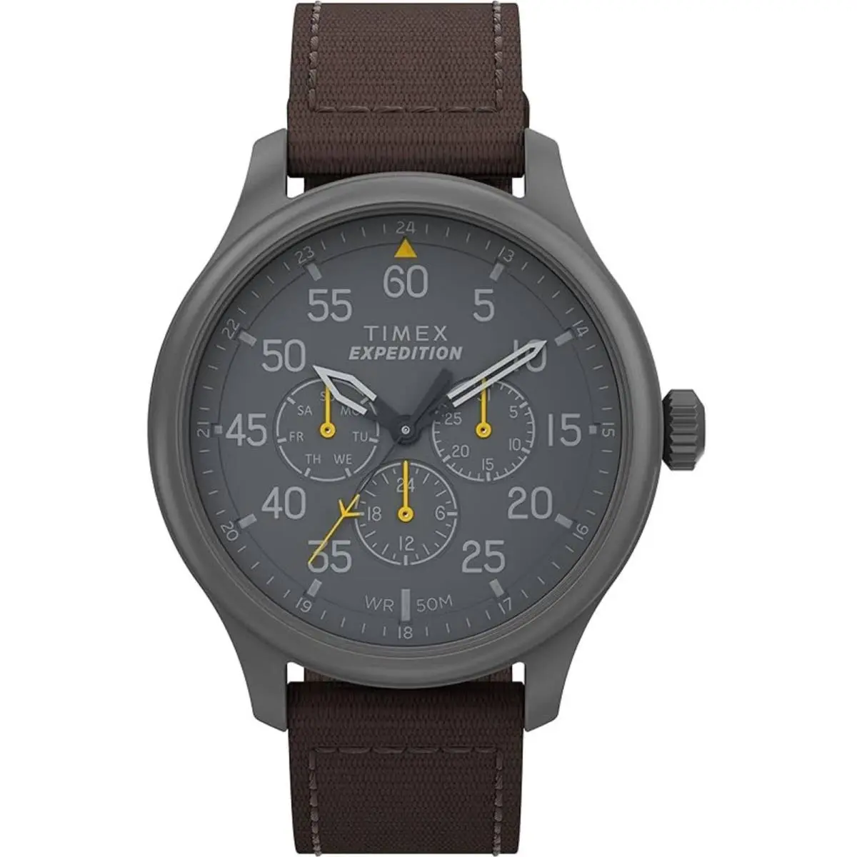 Men`s Watch Expedition Field Gunmetal Case Brown Fabric Strap TW4B309009J by Timex