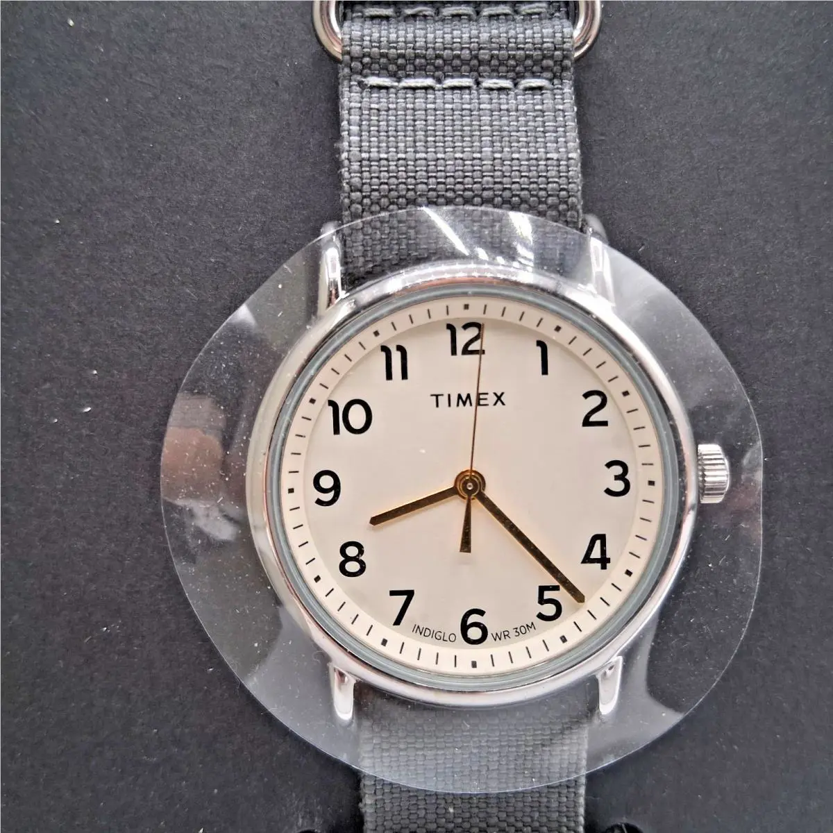 Weekender Indiglo Cream Dial Gray Nylon Band Quartz Analog Men`s Watch by Timex
