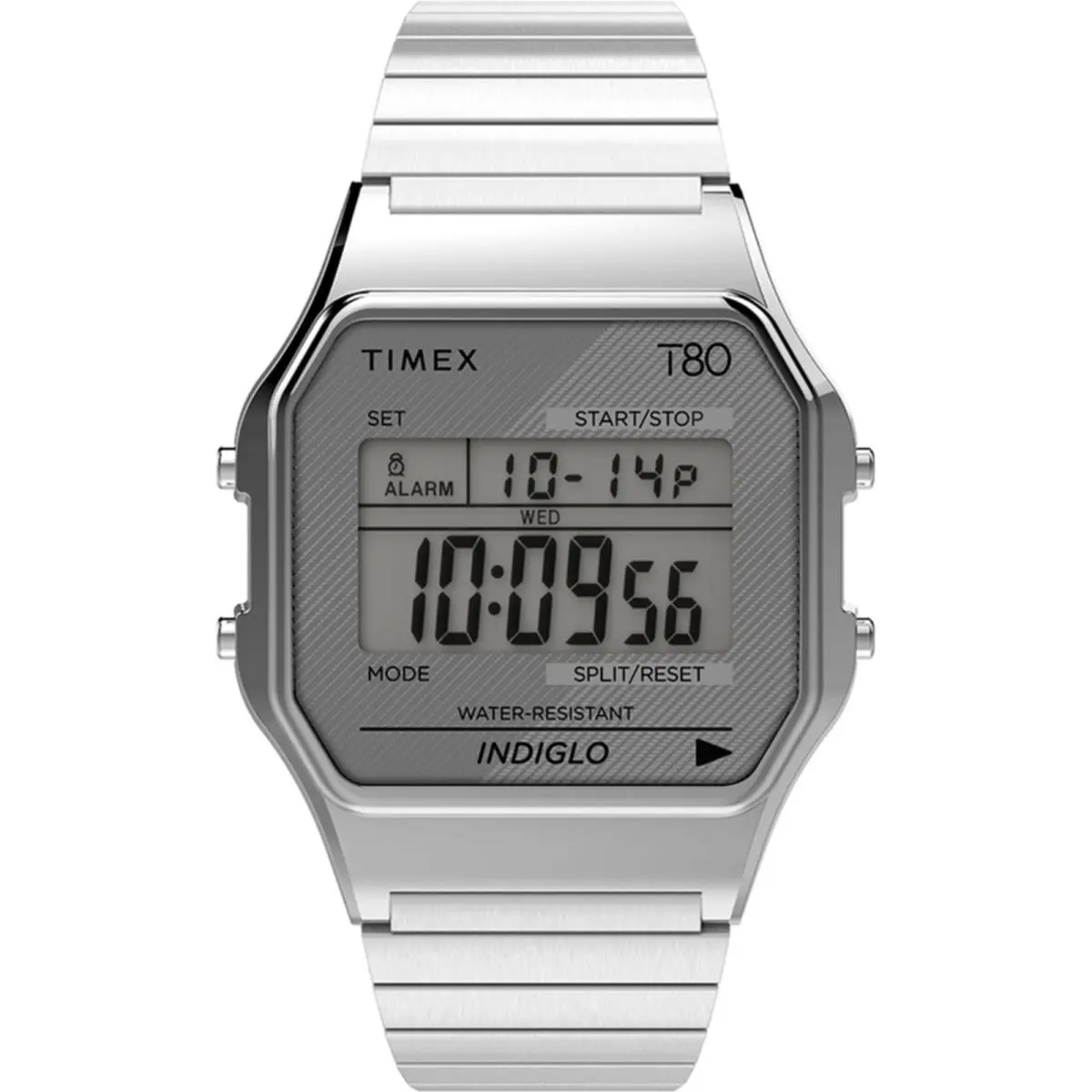 Unisex Watch T80 Grey Dial Silver Stainless Steel Expansion Band TW2R79100 by Timex