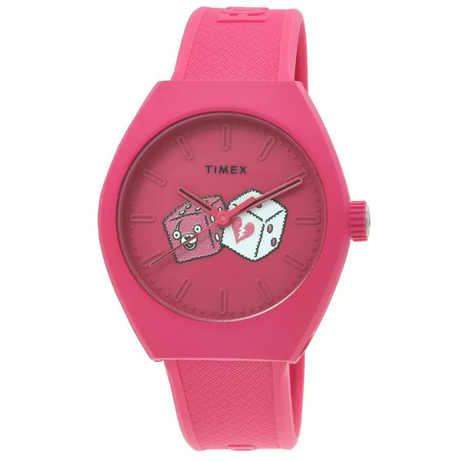 Timex Urban Pop x Fortnite Quartz Pink Dial Unisex Watch TW2W96800 - Hand: Pink, Strap: Pink