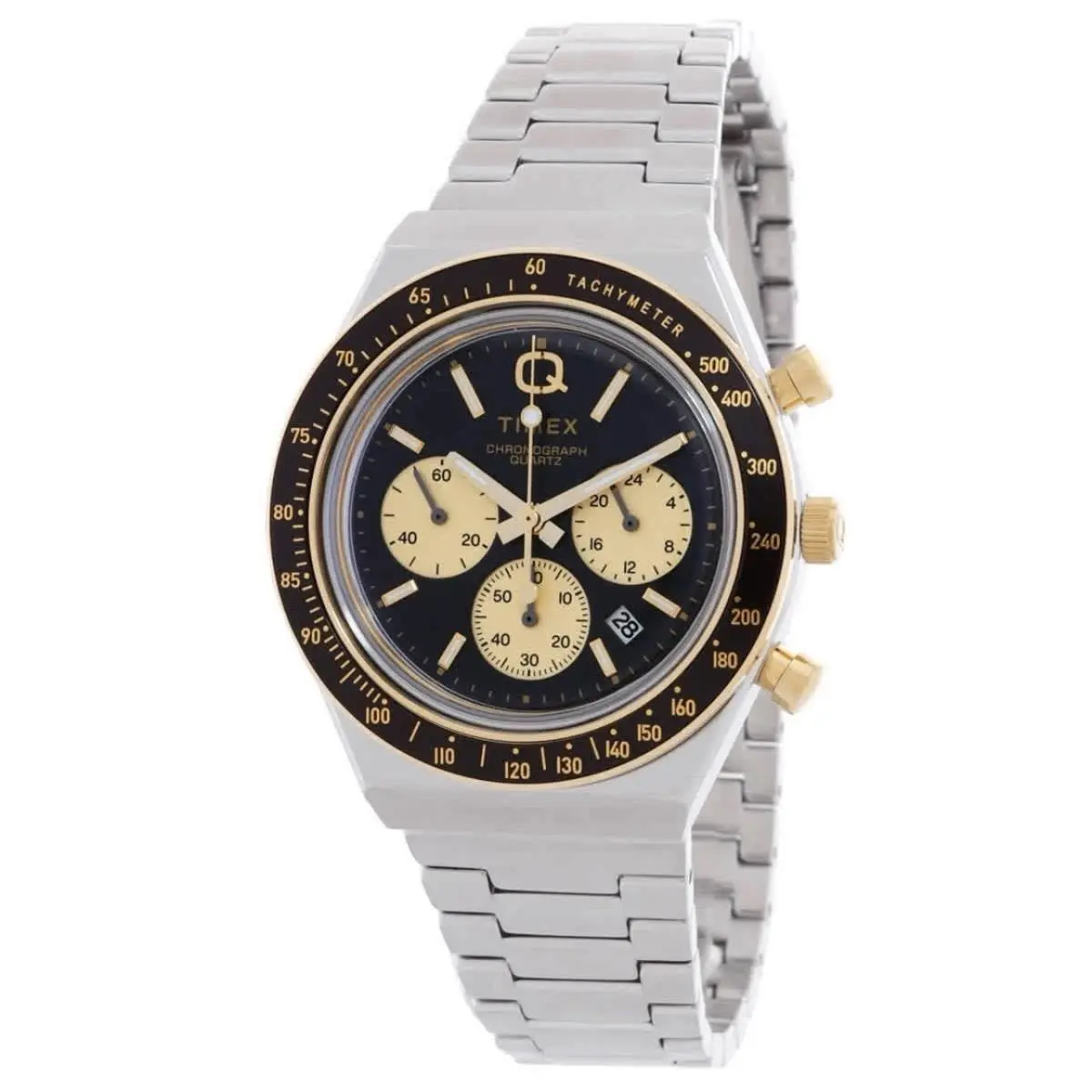 Timex Q Timex Chronograph Quartz Black Dial Men`s Watch TW2W64200