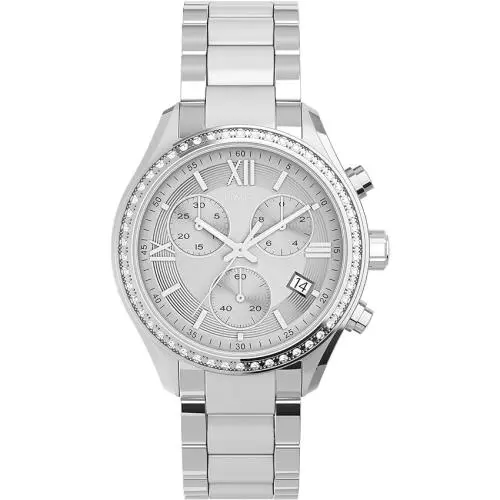 Timex Trend Chronograph Silver-tone Women`s Watch TW2V57600 - Strap: Gray