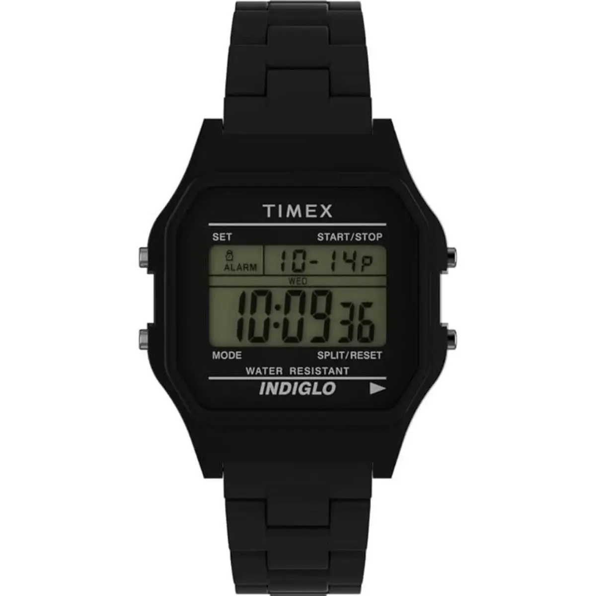 Timex Men`s Watch T80 Chronograph Digital Dial Black Resin Bracelet TW2V200009J