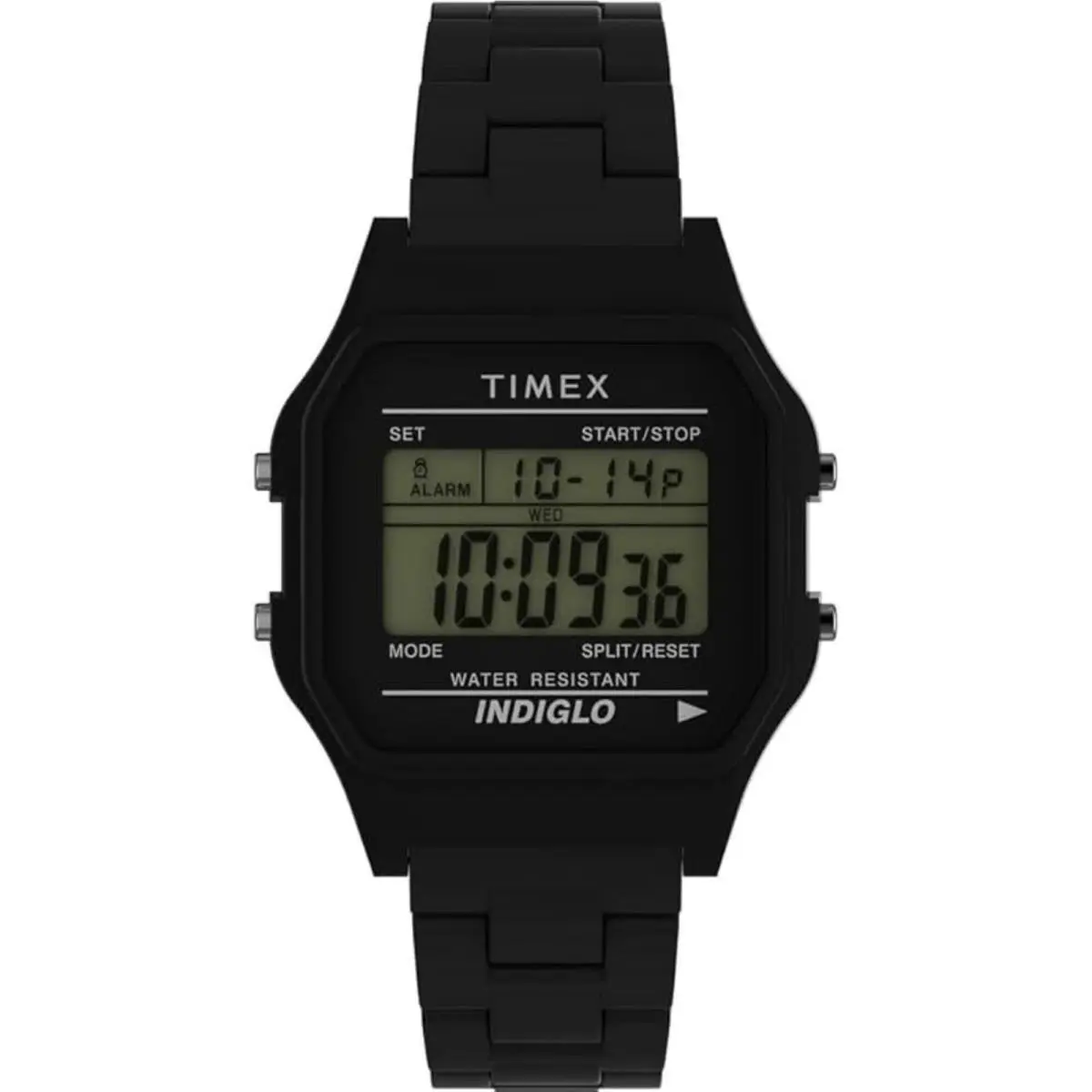 Timex Men`s Watch T80 Chronograph Digital Dial Black Resin Bracelet TW2V200009J