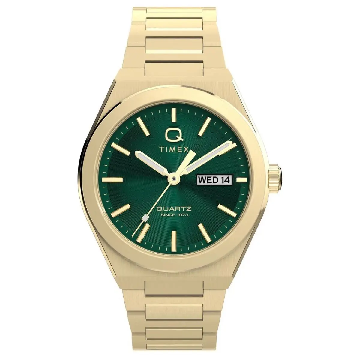 Q Continental Day-date Quartz Watch 39mm Green TW2Y35100 by Timex