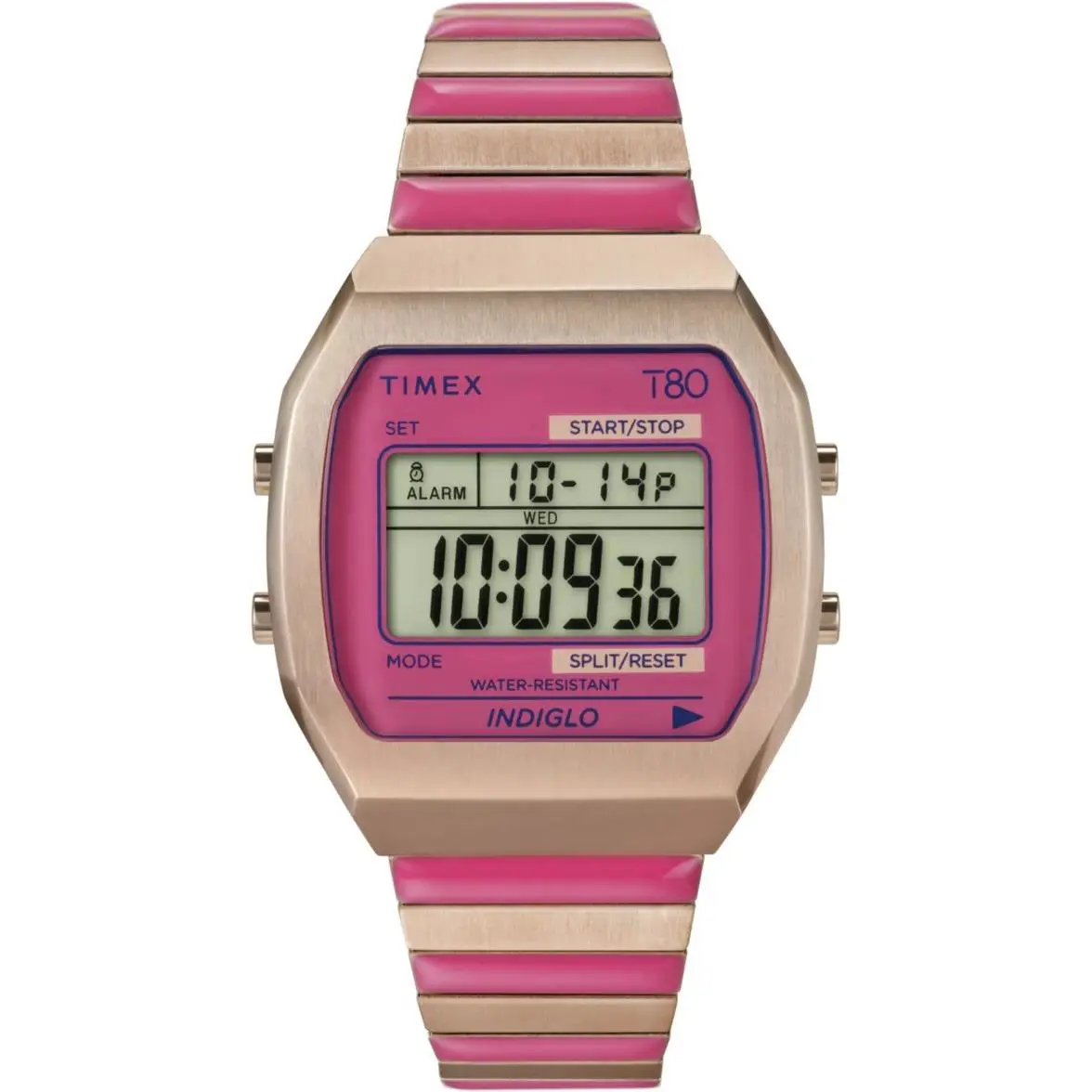 80 Digital Rose Gold Pink Accents Women`s Watch TW2W41600 by Timex