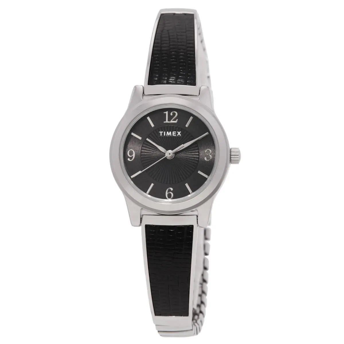 Timex Main Street Quartz Black Dial Ladies Watch TW2T67100 - Dial: Black, Band: Black, Bezel: Silver-tone