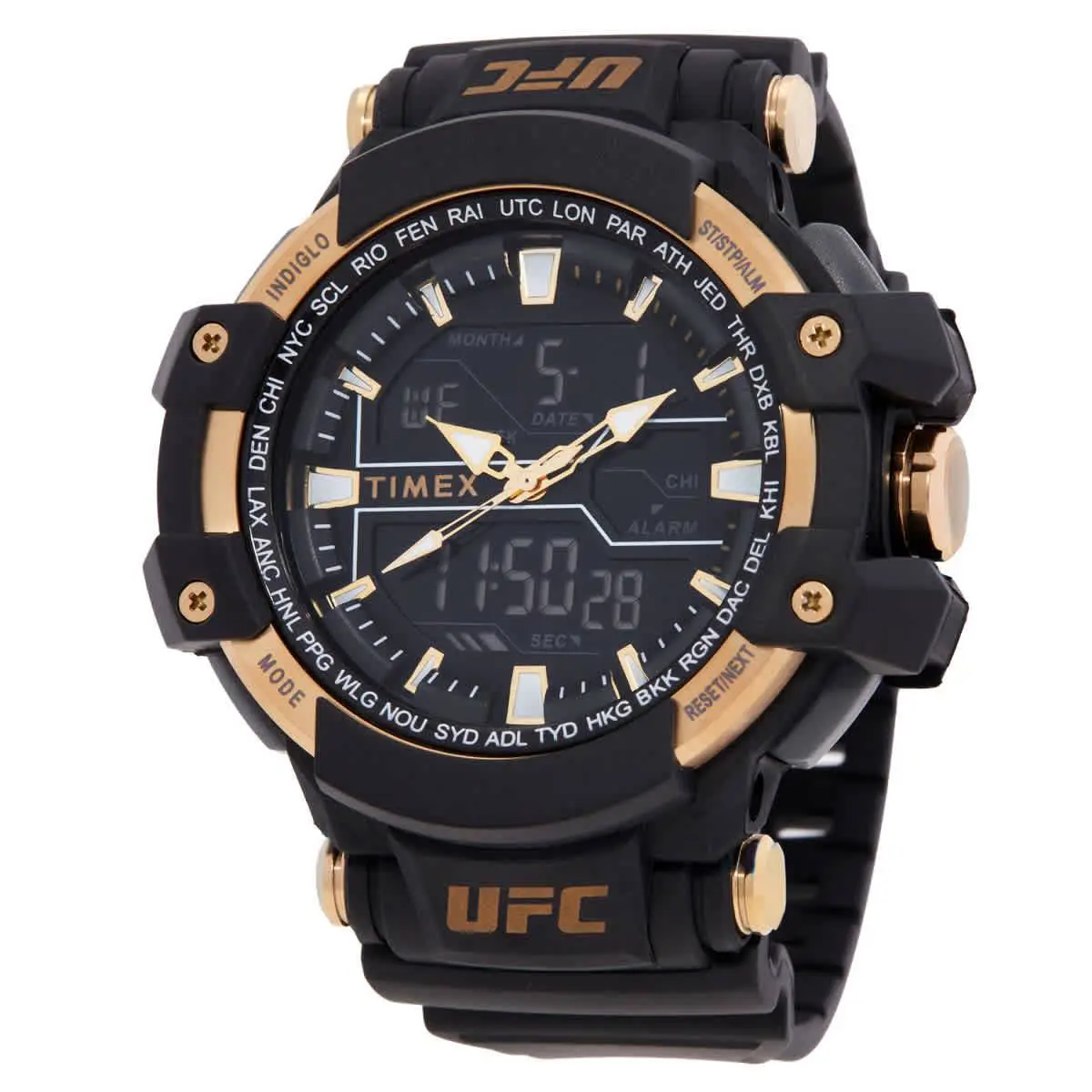 Timex Ufc Combat Quartz Analog-digital Black Dial Men`s Watch TW5M58300JT