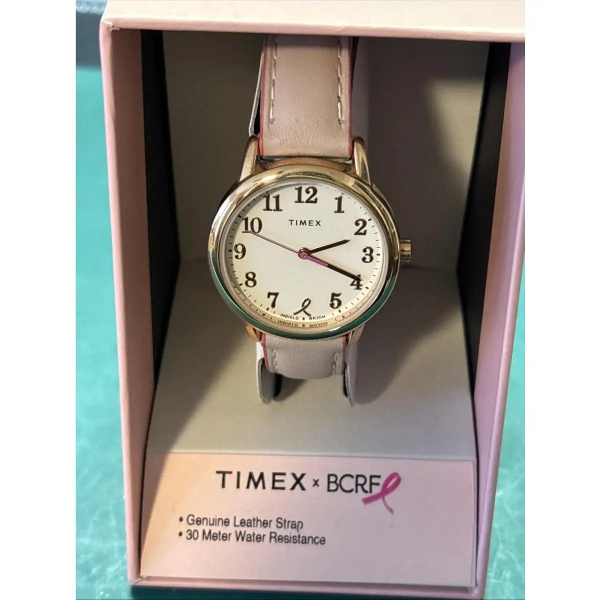 x Bcrf Collab Indiglo WR 30M Womens Watch 32mm Leather Gold Battery by Timex