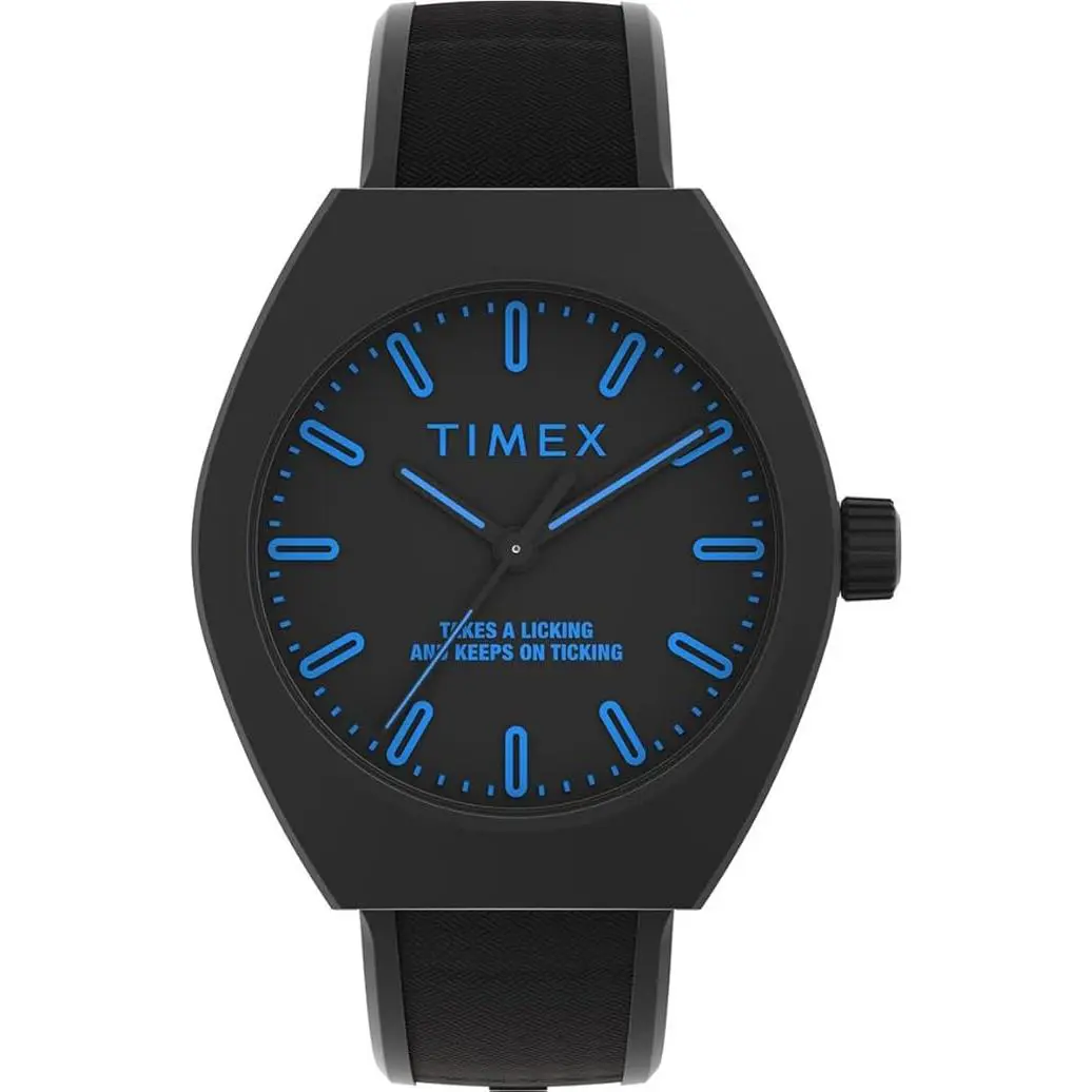 Timex 40mm Eco Ceramic Black/blue Accents Unisex Watch TW2W42300