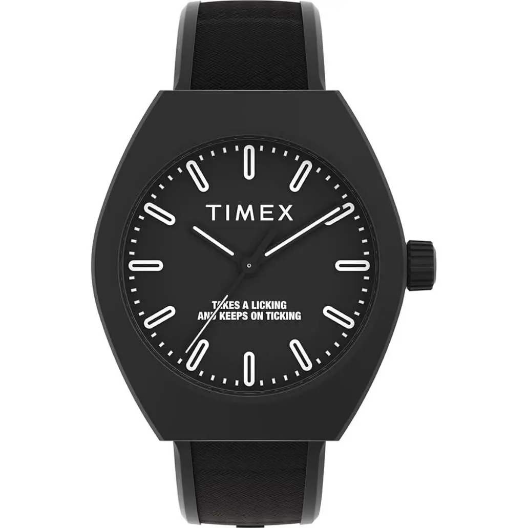 Timex TW2W42100 40mm Eco Ceramic Unisex Watch Black Dial Bio-tpu Strap