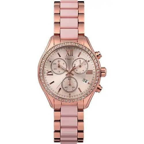Timex Chronograph Quartz Crystal Women`s Watch 30m WR 38mm TW2V75000
