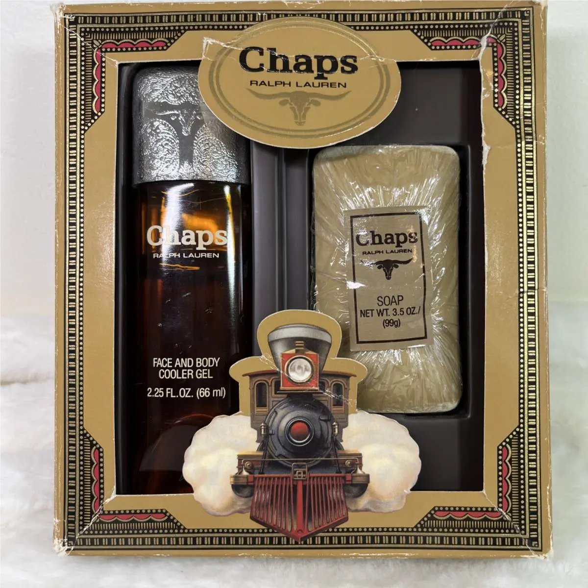 Vtg. Chaps By Ralph Lauren Box Set 1979 Body Cool Gel Bar Of Soap Read