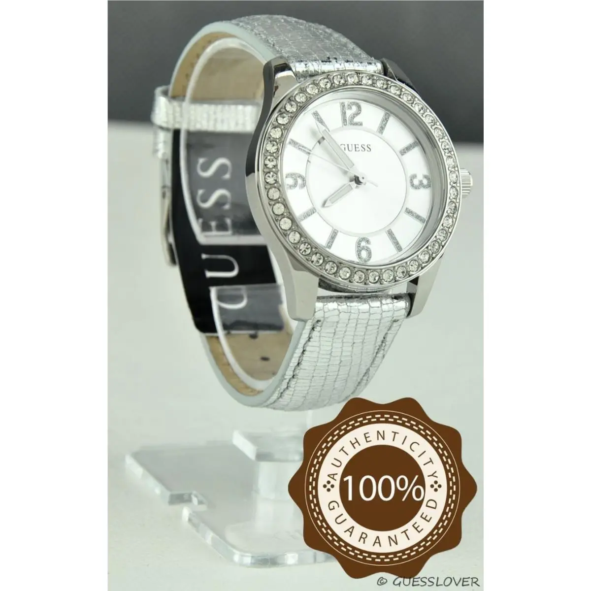 Usa Ladies Watch Guess Silver Leather Women U0551L1 Prime