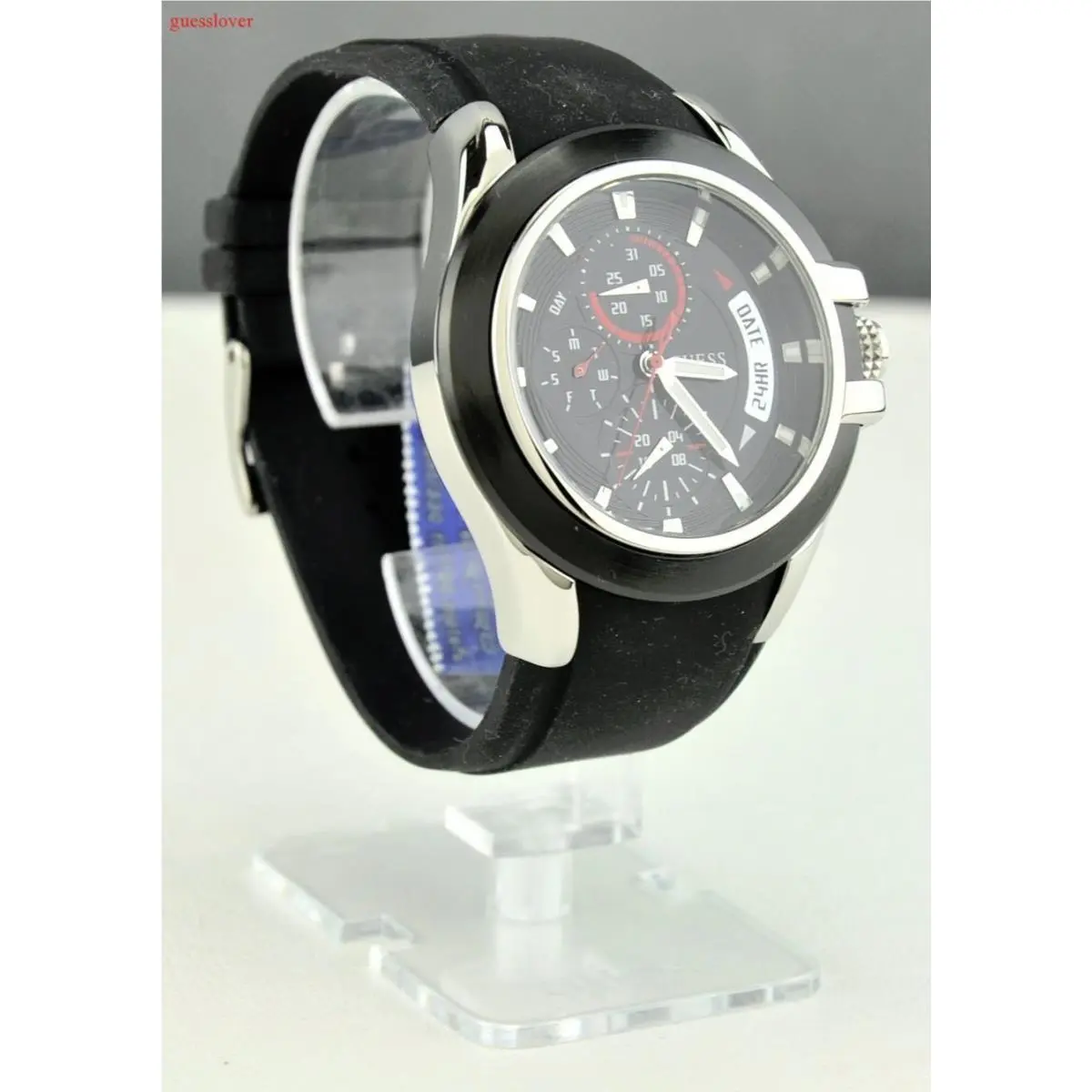 Usa Unisex Men Prime Watch Guess Black Rubber Classic Stylish