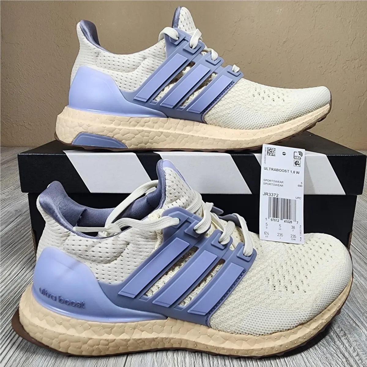 Adidas Ultraboost 1.0 Cream Violet Purple Womens Size 6.5 JR3372