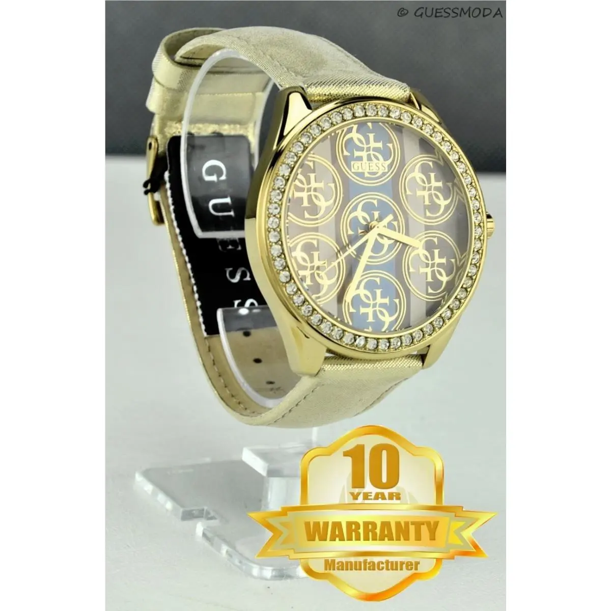 Newest Luxury Guess Ladies Watch Gold Leather Monogram U0310L1 Usa