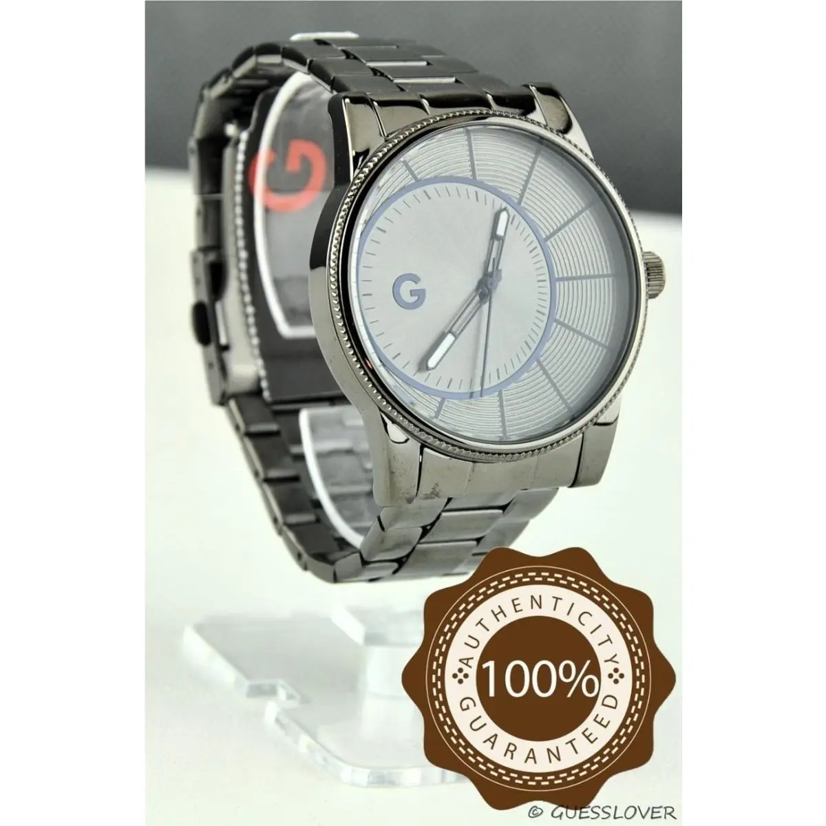 Usa Men Watch Guess Pewter Stainless Steel Classic G11920G1