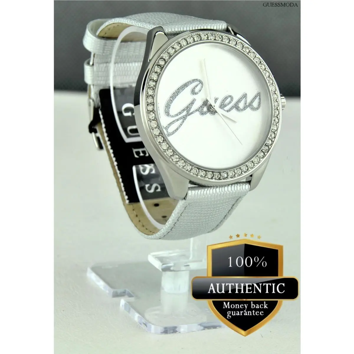 Newest Luxury Guess Ladies Watch Silver Leather U0782L1 Classic Usa