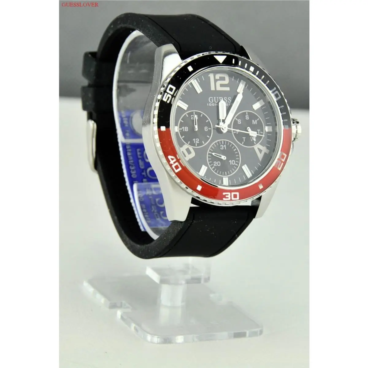 Usa Men Prime Watch Guess Black Rubber Classic Stylish