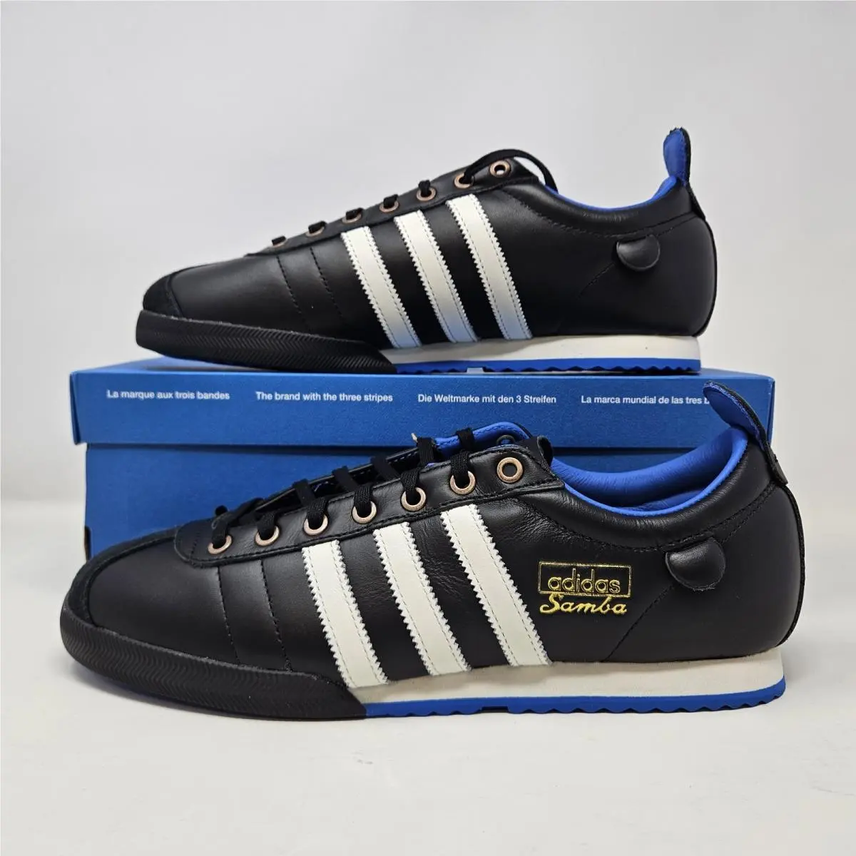 Adidas Samba 62 `black White Blue Bird` / IH8603 / Size 11.5 Mens - 12.5 Women`s