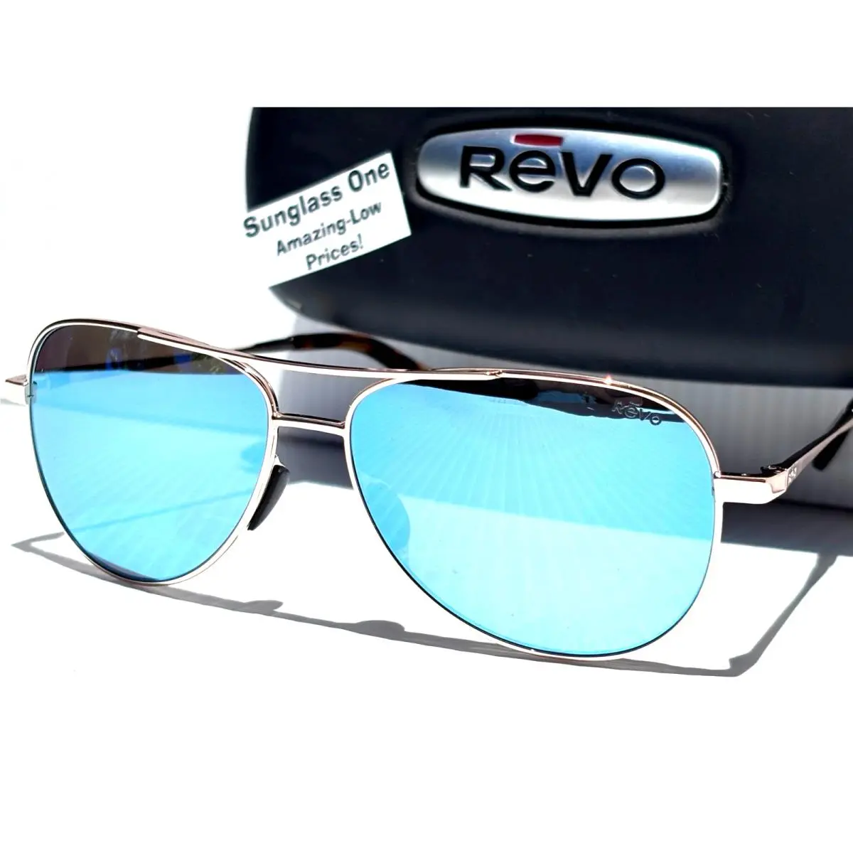 Revo Relay Petite 2 Shiny Gold Polarized Blue Water Lens Sunglass 2156 04 BL