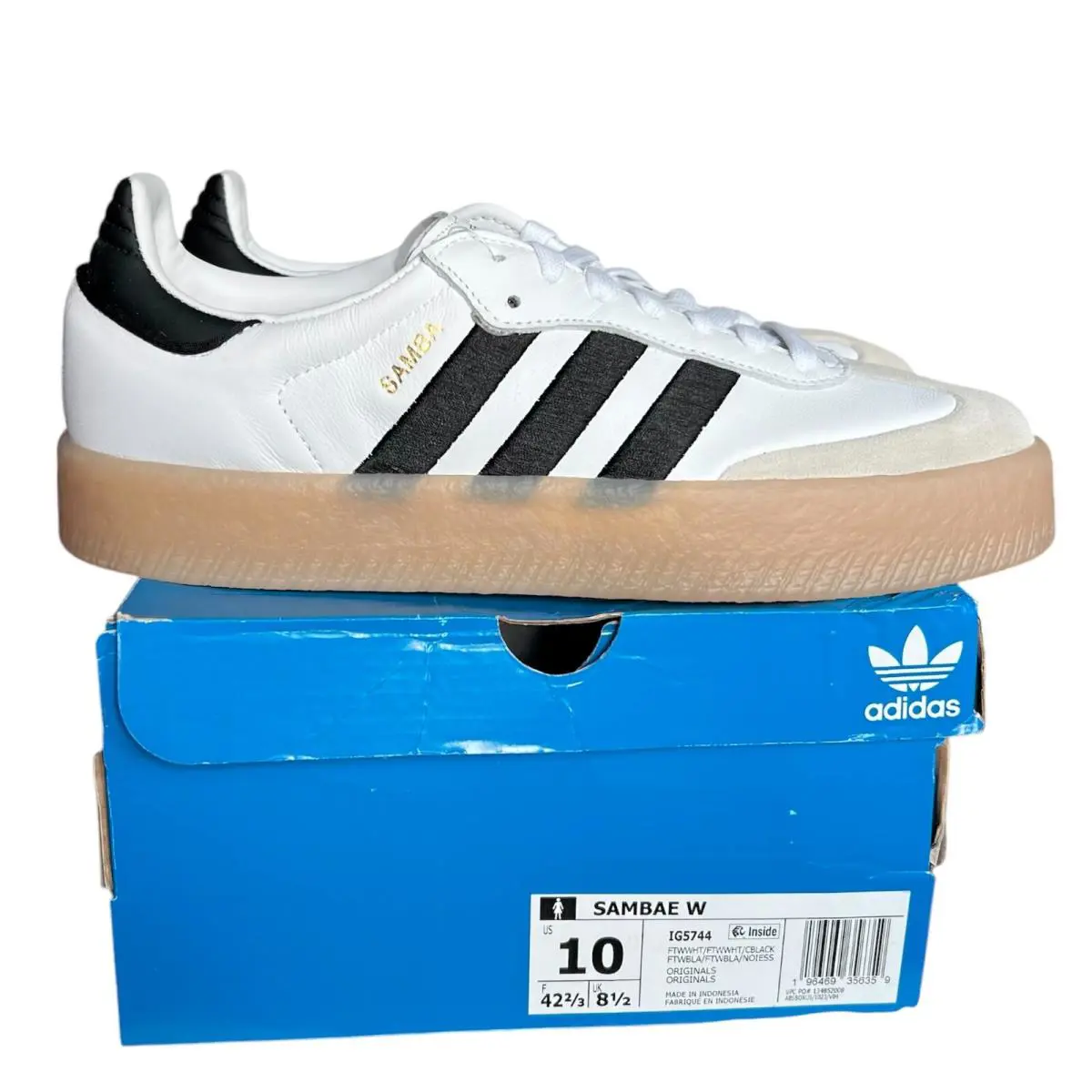 Adidas Originals Sambae Size 10 Women`s Athletic Shoes White/black IG5744 Nby - White