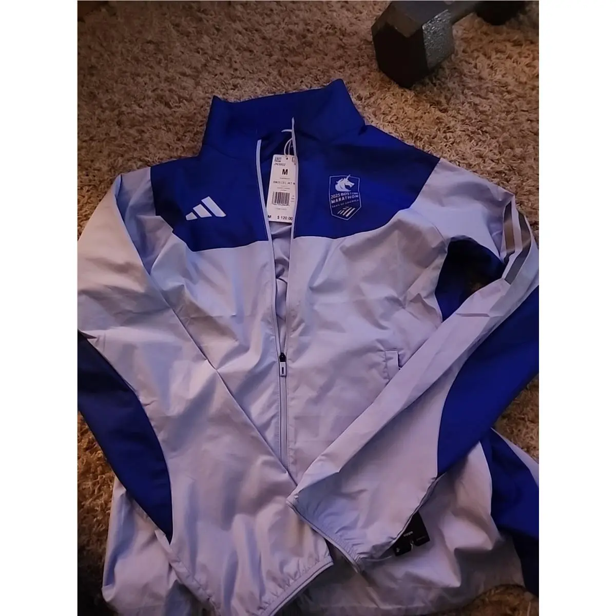 Boston Marathon Baa 2025 Adidas Blue Running Jacket Women`s Sz Medium