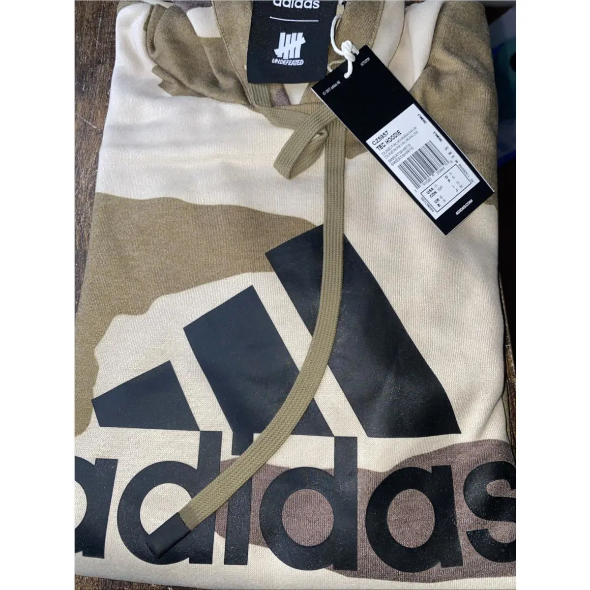 Adidas x Undefeated Tech Running Hoodie Desert Camouflage Men’s Small Jacket