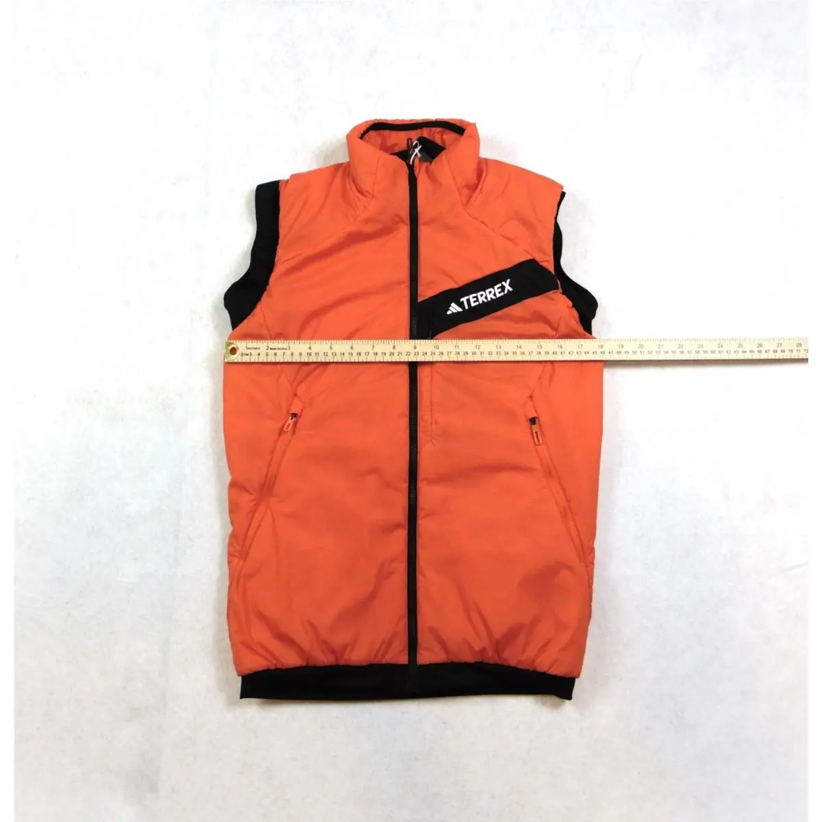 Adidas clothing - Adidas Terrex Techrock Stretch Primaloft Puffer Runners Vest - IP1481 - Semi Impact Orange & Black & White (UPC: 196475277648) 0