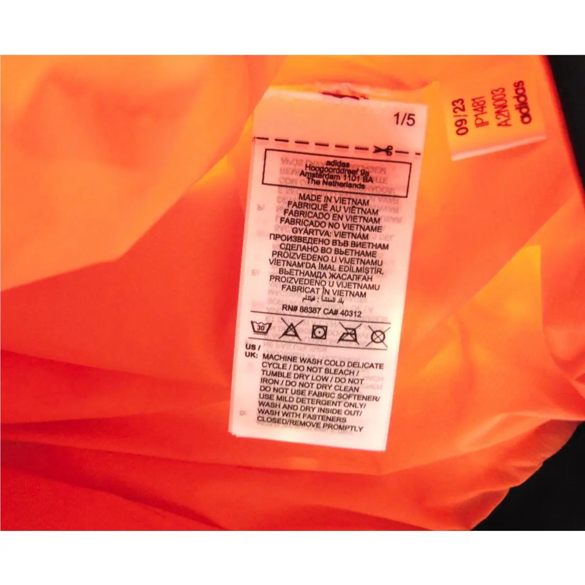 Adidas clothing - Adidas Terrex Techrock Stretch Primaloft Puffer Runners Vest - IP1481 - Semi Impact Orange & Black & White (UPC: 196475277648) 7