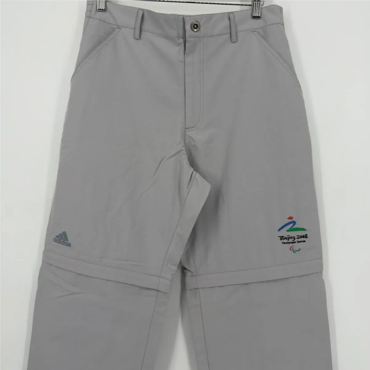 Adidas Beijing 2008 Paralympic Games 2XL Gray Convertible Pants Deadstock