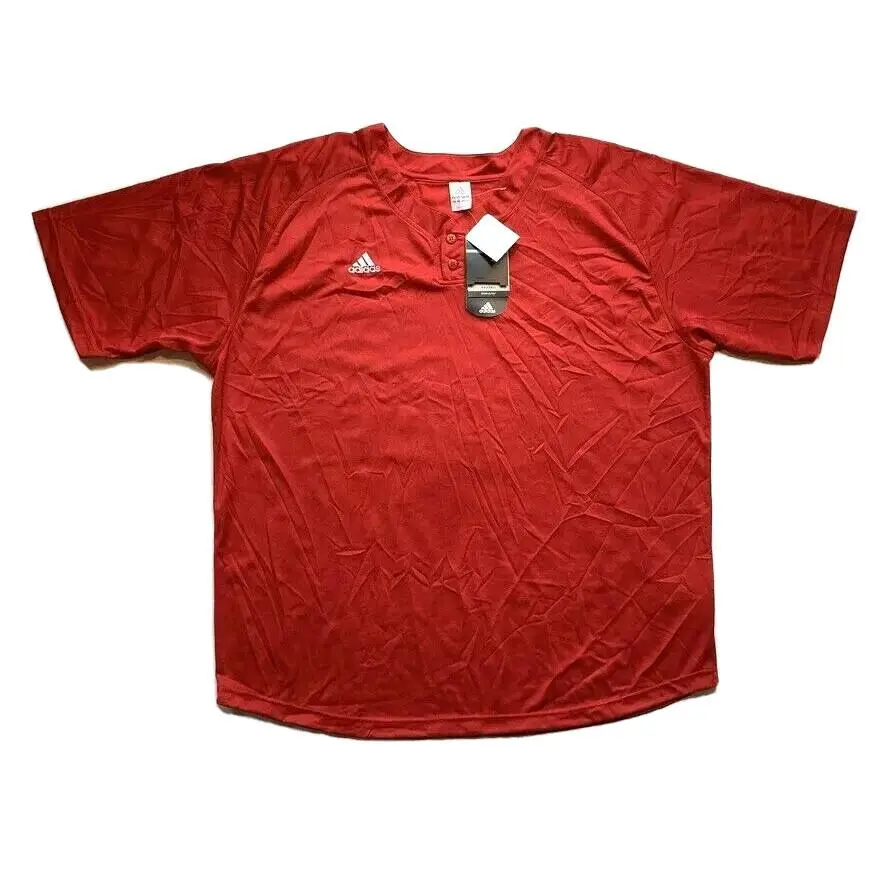 Adidas Shirt Mens 2XL Xxl Red Climalite Quick Dry Athletic Train Outdoor