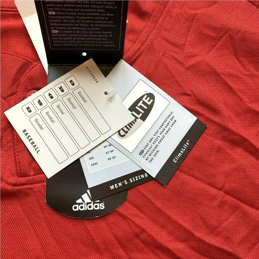 Adidas clothing - adidas ClimaLite Baseball Jersey - ClimaLite Baseball Jersey - Red 3