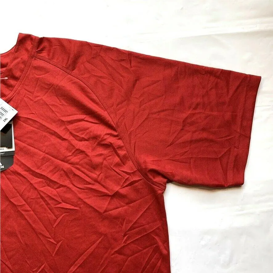 Adidas clothing - adidas ClimaLite Baseball Jersey - ClimaLite Baseball Jersey - Red 4
