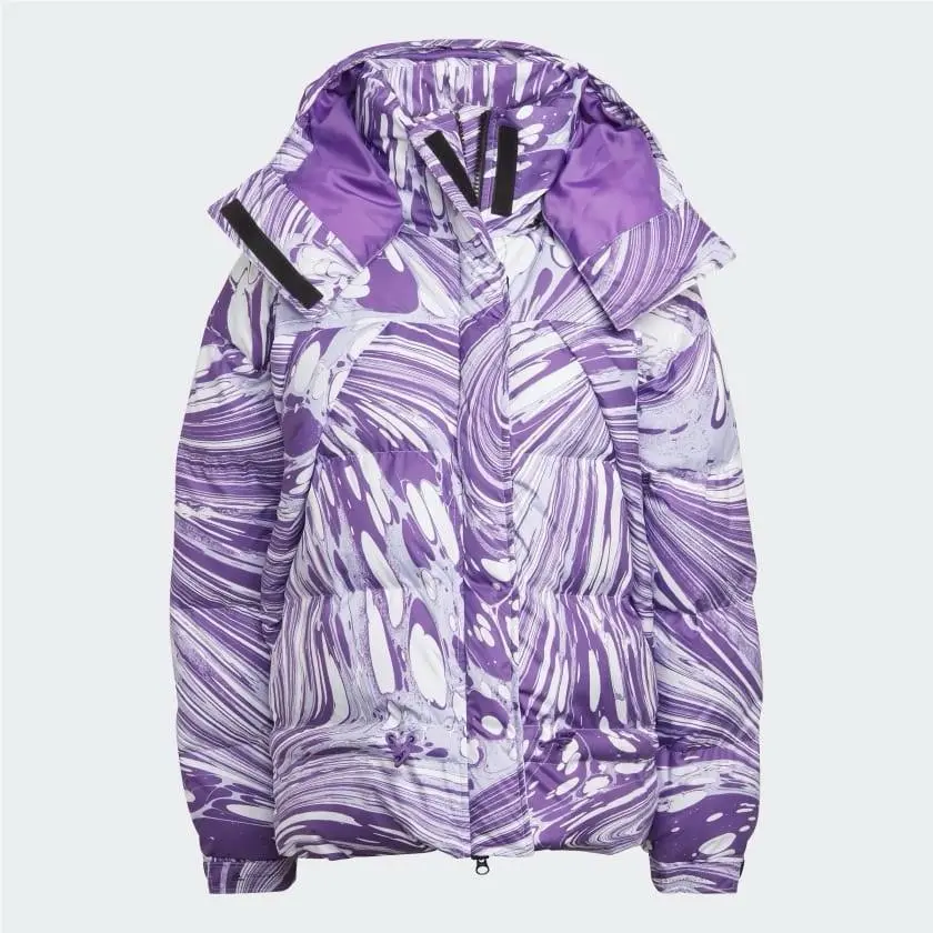 Adidas clothing - Adidas x Stella McCartney Printed Padded Winter Jacket - HG6899 - White/Shift Purple/Active Purple (UPC: 0195742082633) 1
