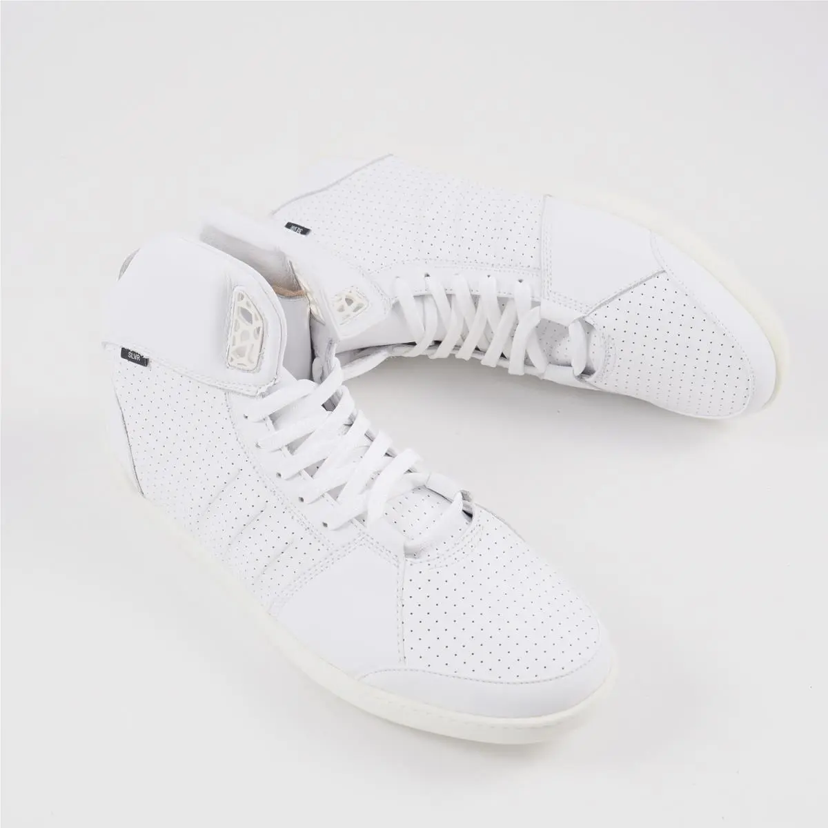 Adidas Slvr White Leather `hoops Mid` Sneakers US 11.5 Shoes Deadstock