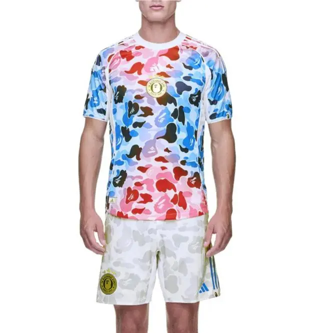 Bape X Adidas Originals Camouflage Full Set Slim Jersey and Shorts Size Small