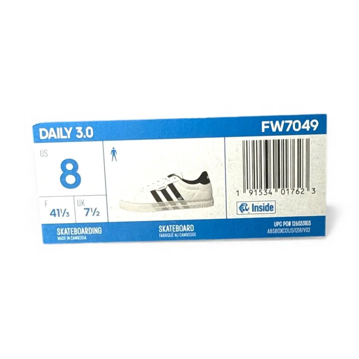 Adidas shoes - adidas Daily 3.0 - Daily - FW7049 - White / Black / Gum (UPC: 191534017623) 5