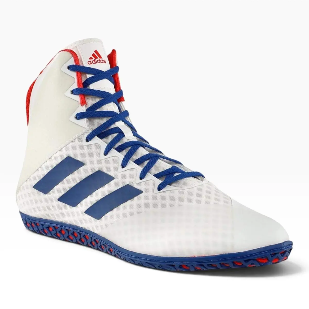 BC0533 Mat Wizard 4 Mens Size 11 Wrestling Shoes High Top White/blue by Adidas