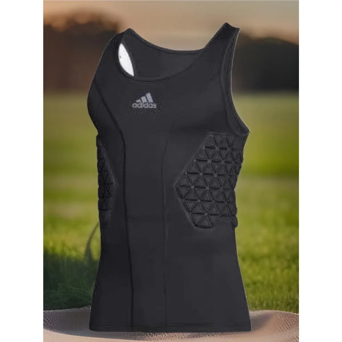 Adidas Padded Tank Compression Black Football Basketball Mens Size 2XL