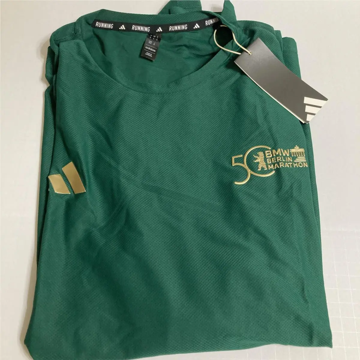 Adidas 50th Bmw Berlin Marathon 2024 Medium Green Long Sleeve Shirt Mens M