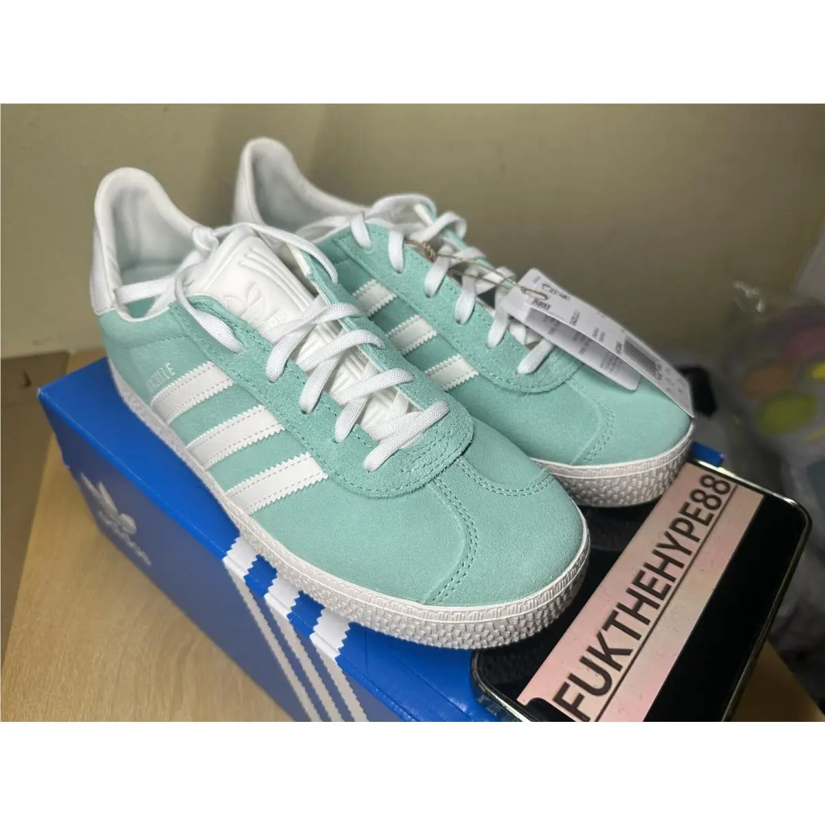Adidas shoes - Adidas Gazelle J - Gazelle - Easy Green/Core White/Silver Green (UPC: 0195748529637) 9