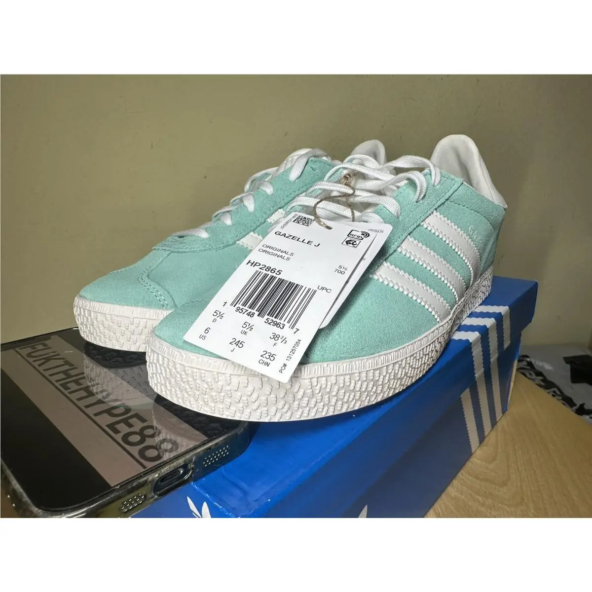 Adidas shoes - Adidas Gazelle J - Gazelle - Easy Green/Core White/Silver Green (UPC: 0195748529637) 3