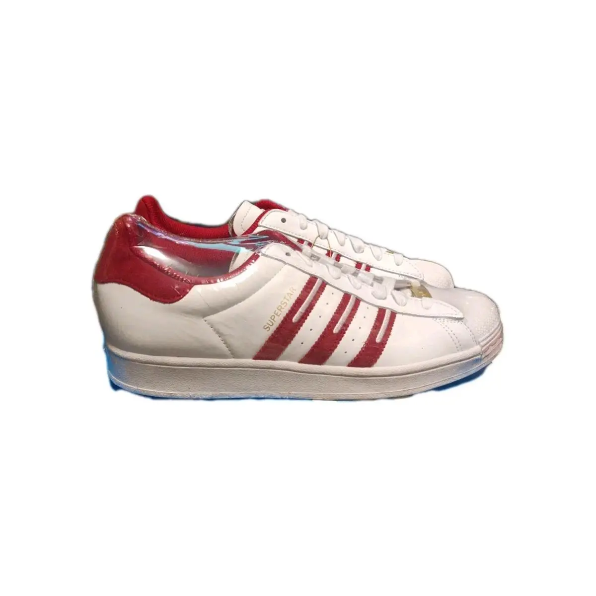 Size 11 - Adidas Superstar Embroidered Red Stripes