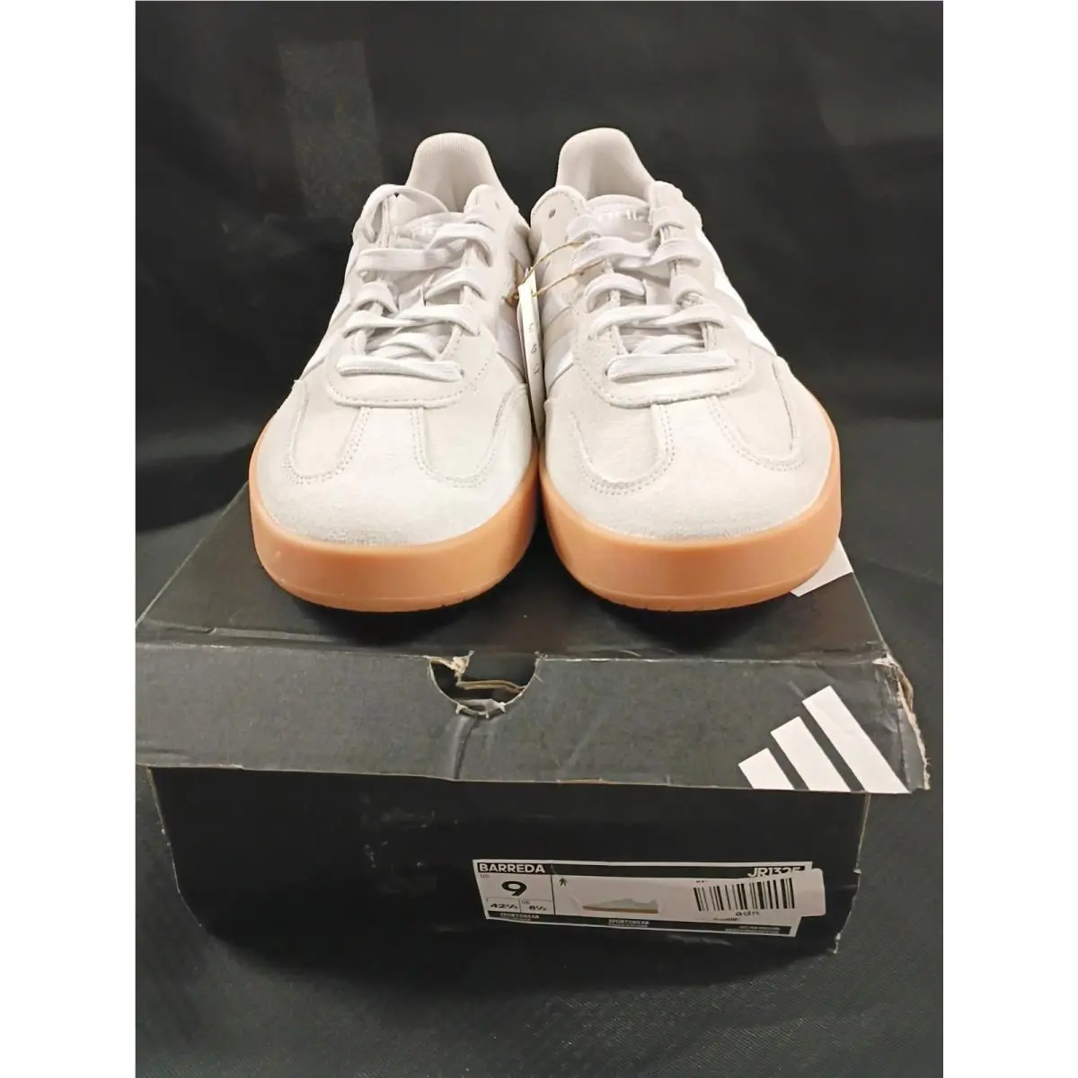 Size 9 -  Barreda Grey White Gum by Adidas