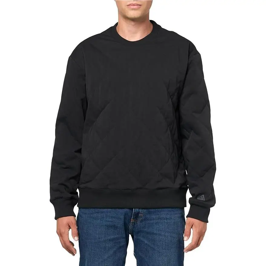 Adidas IW6707 Go-to Quilted Golf Pullover Sweatshirt Mens Large L Black
