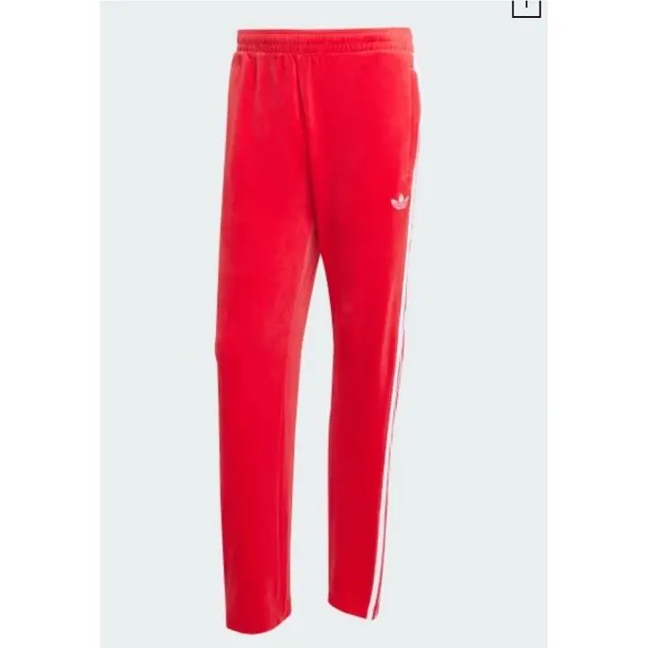 Adidas clothing - Adidas SST Adicolor Velour Track Pants - Red (UPC: 197625129183) 2