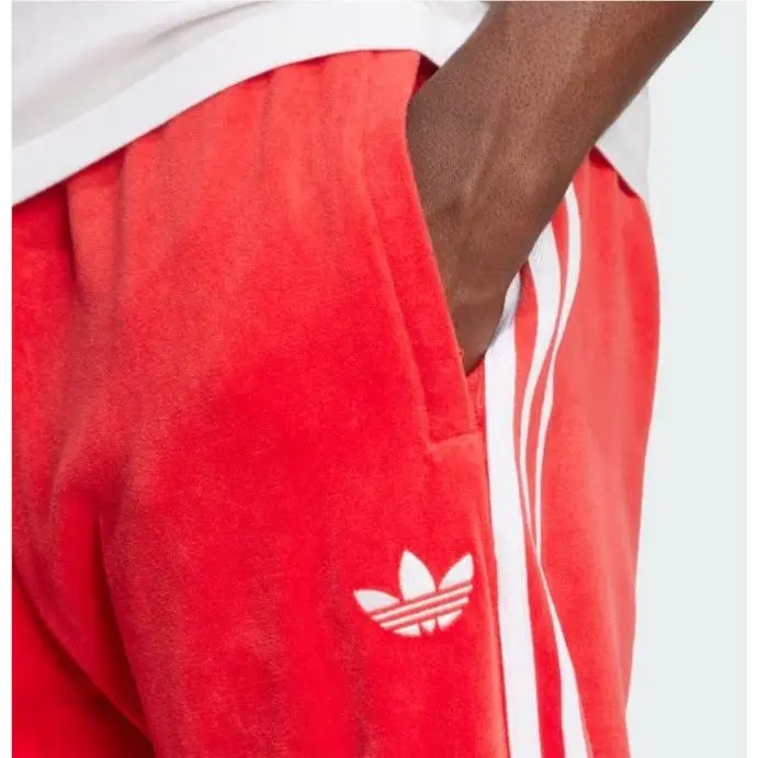Adidas clothing - Adidas SST Adicolor Velour Track Pants - Red (UPC: 197625129183) 4