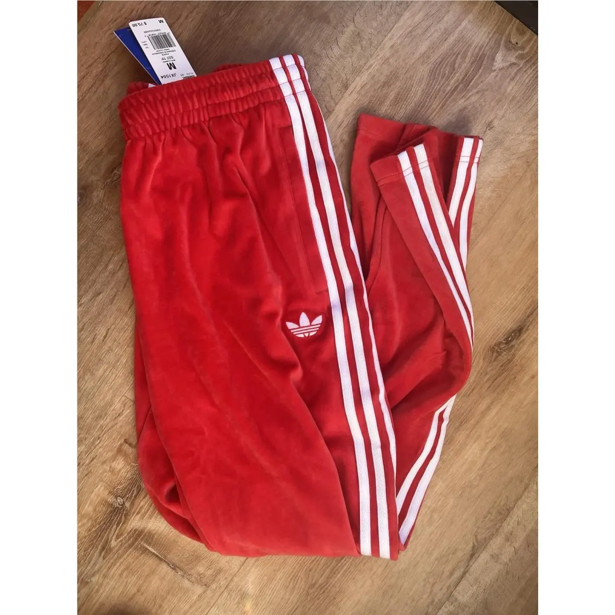 Adidas clothing - Adidas SST Adicolor Velour Track Pants - Red (UPC: 197625129183) 7